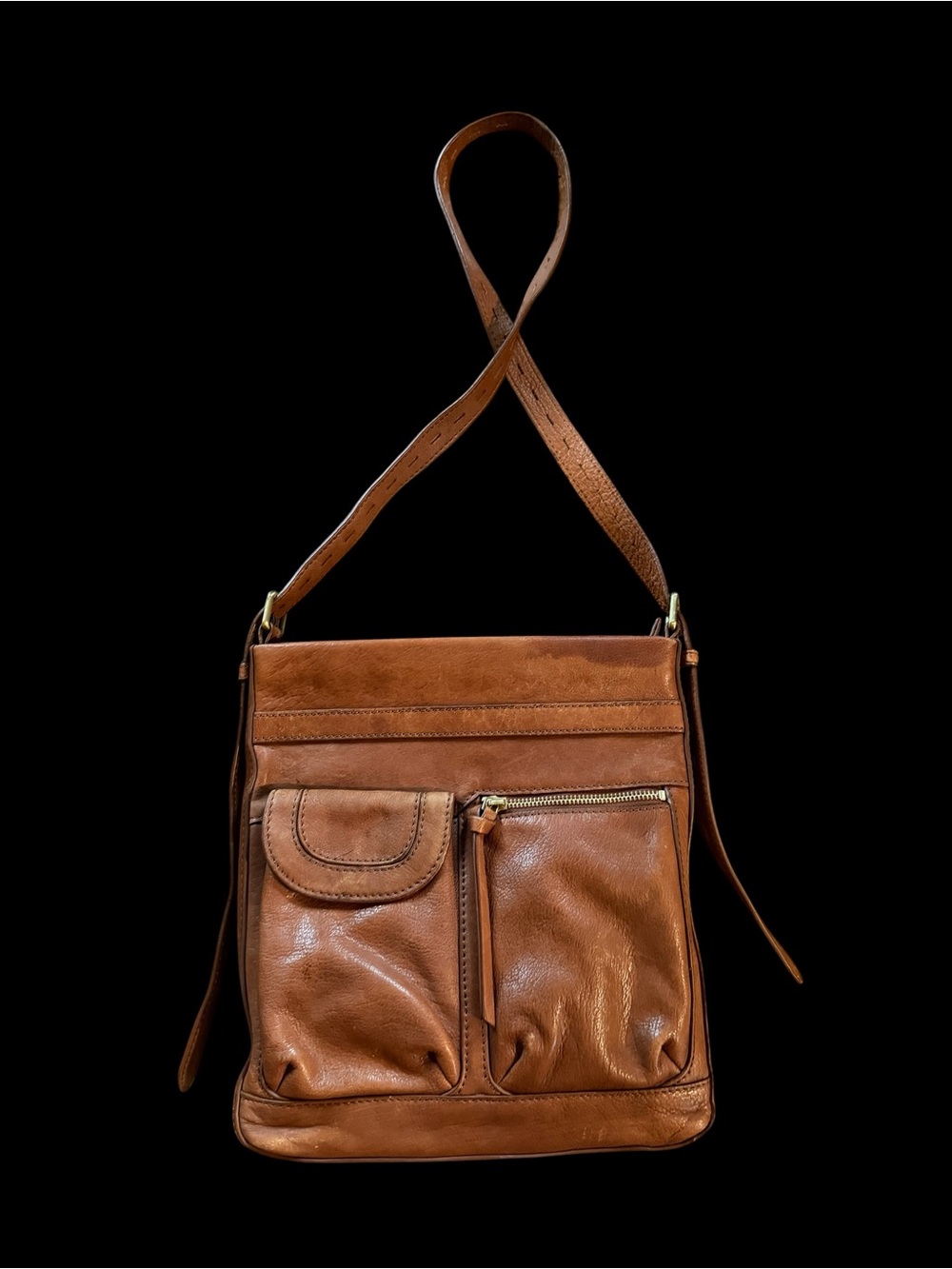 C&C California Tan Leather Crossbody Bag